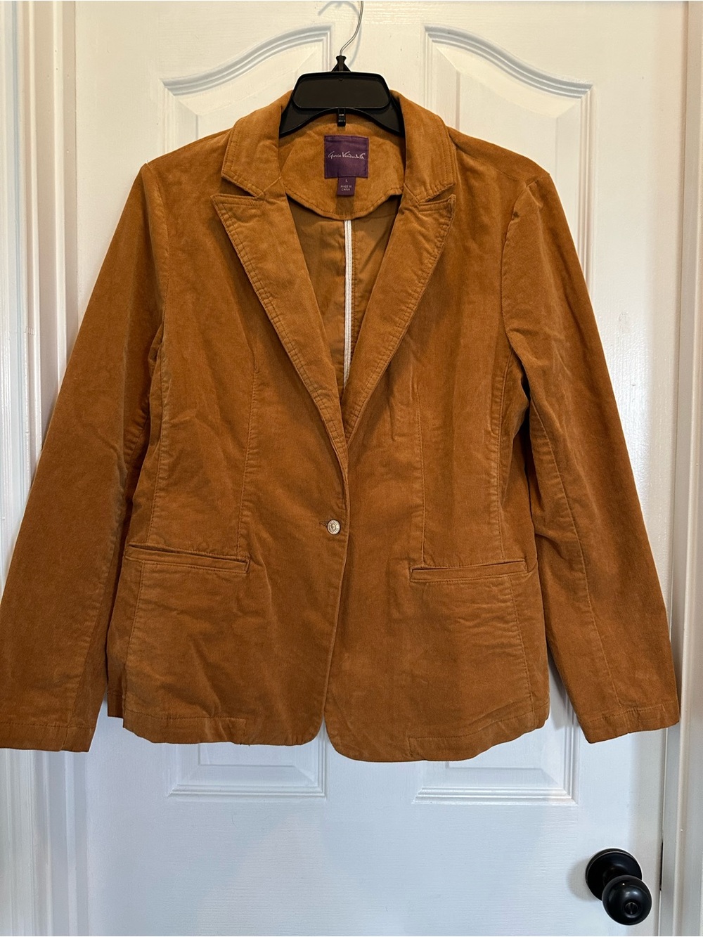 Gloria Vanderbilt Women’s Brown Corduroy Blazer Jacket- New w/o tag.